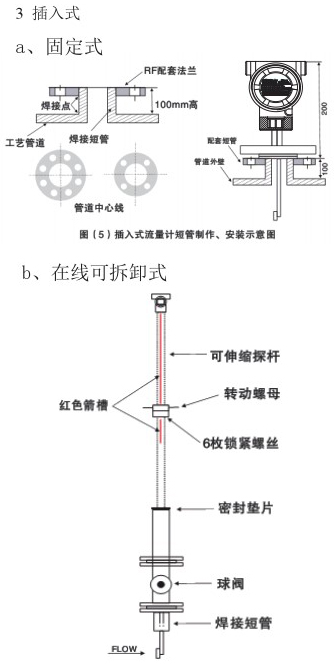 低溫型靶式流量計固定式尺寸圖